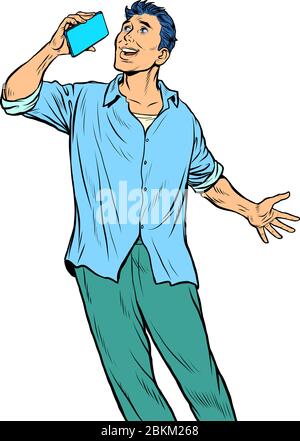 man talking on the phone Stock Vector