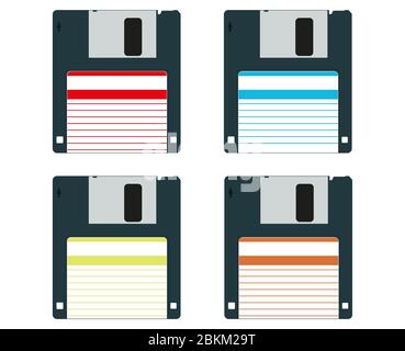 3.5 inch floppy disks vector drawing Stock Vector