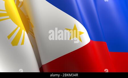 Wavy flag of Philippines design Stock Photo