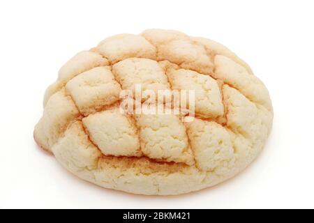 Japanese meronpan bread on a white background Stock Photo