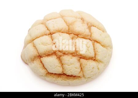 Japanese meronpan bread on a white background Stock Photo
