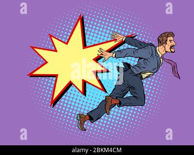 businessman falls, the concept of problems and bankruptcy Stock Vector