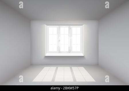 Empty Room Inside Interior Realistic Vector Illustration Abstract Pink Room  Sunlight Light Falling From Open Windows Ceiling And Corner Empty Wall  Stock Illustration - Download Image Now - iStock
