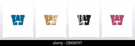 Hammer Tools On Letter Logo Design W Stock Vector