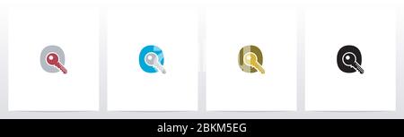 Key On Letter Logo Design Q Stock Vector