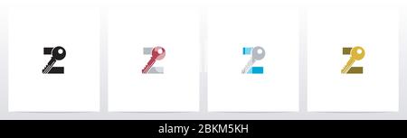 Key On Letter Logo Design Z Stock Vector