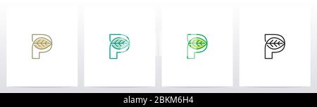 Leaf On Letter Logo Design Stock Vector