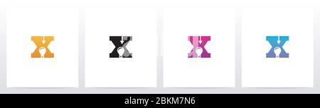 Lightbulb On Letter Logo Design X Stock Vector