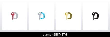 Key On Letter Logo Design D Stock Vector
