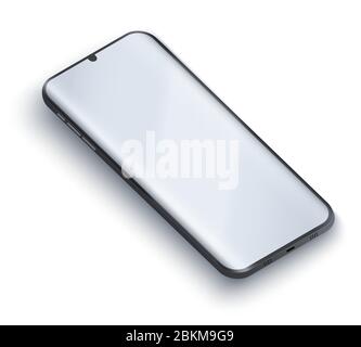 Smartphone with notch presentation mockup Stock Vector