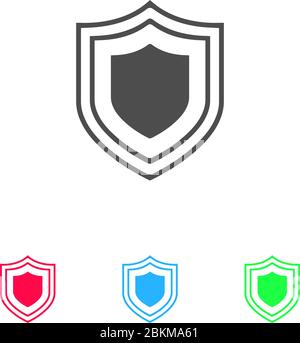 Shield icon flat. Color pictogram on white background. Vector illustration symbol and bonus icons Stock Vector