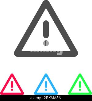 Exclamation danger icon flat. Color pictogram on white background. Vector illustration symbol and bonus icons Stock Vector