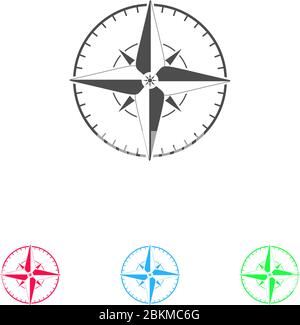 Compass icon flat. Color pictogram on white background. Vector illustration symbol and bonus icons Stock Vector