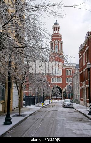 Knoxville USA - 17 February 2015 - Courthouse in downtown Knoxville after ice storm Stock Photo