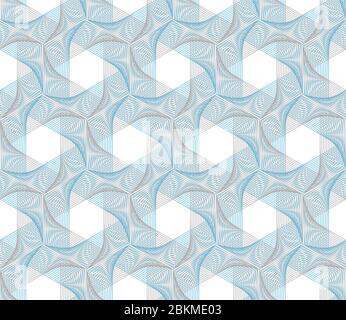 Guilloche vector background. Intersection of thin wavy lines for backdrop, flyer, coupon, voucher, ticket, card design Stock Vector