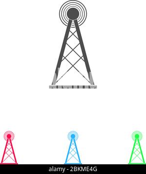 Radiolocation radar icon flat. Color pictogram on white background. Vector illustration symbol and bonus icons Stock Vector