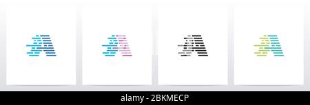 Lines And Dots Letter Logo Design A Stock Vector