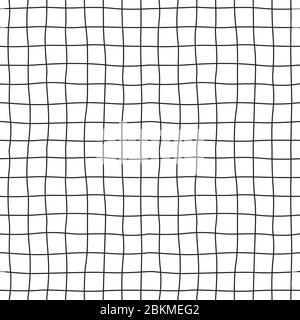Cell hand drawn. Seamless pattern. Grid of dark lines Stock Vector