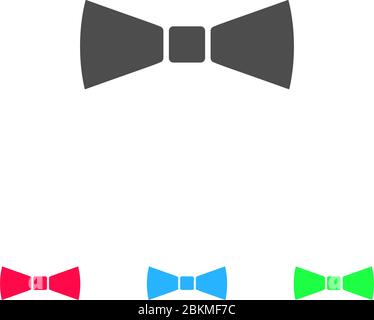 Simple Bow Tie icon flat. Color pictogram on white background. Vector illustration symbol and bonus icons Stock Vector