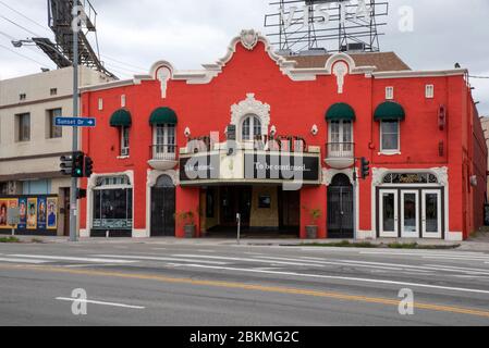 Los Angeles, CA/USA - April 24, 2020: Historic Vista Theatre closed during the coronavirus quarantine Stock Photo