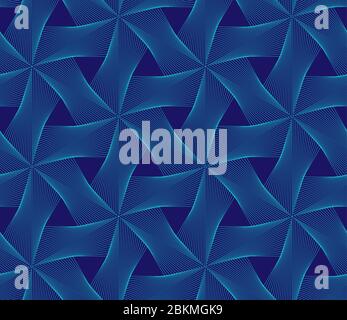 3d neon windmill texture. Guilloche vector seamless pattern. Color background with thin lines and optical blending effect Stock Vector