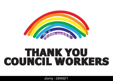 Thank you council workers rainbow vector Stock Vector