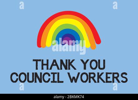 Thank you council workers rainbow vector Stock Vector