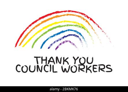 Thank you council workers rainbow vector Stock Vector