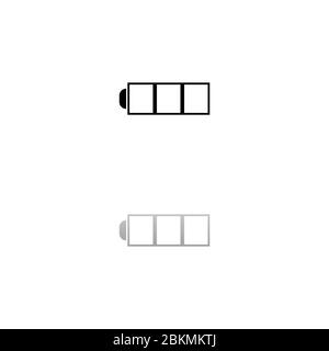 Battery. Black symbol on white background. Simple illustration. Flat Vector Icon. Mirror Reflection Shadow. Can be used in logo, web, mobile and UI UX Stock Vector