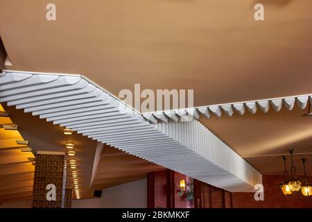 Unique ceiling design in modernism style building Stock Photo