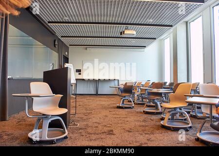 Modern conference room interior with movable chairs Stock Photo
