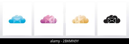 Mail And Clouds Logo Design Stock Vector