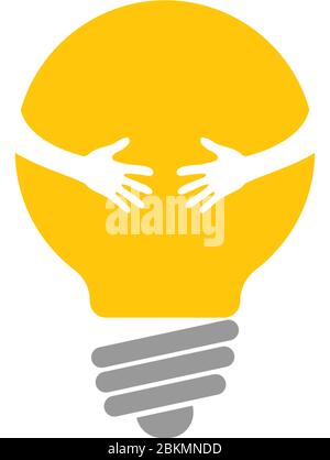 Idea hand bulp lam logo icon illustration Stock Vector