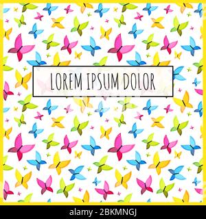 Abstract Spring Pattern with Frame and Sample Text. Vector Illustration Stock Vector