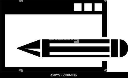 Website Editing, Frontend and Backend. Flat Vector Icon illustration. Simple black symbol on white background. Website Editing, Frontend and Backend s Stock Vector
