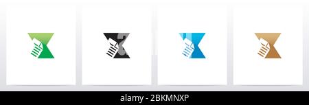 Paper Document On Letter Logo Design X Stock Vector
