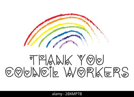 Thank you Council Workers rainbow vector Stock Vector