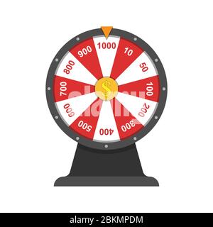 Wheel of fortune.Simple flat design isolated on white background Stock Vector