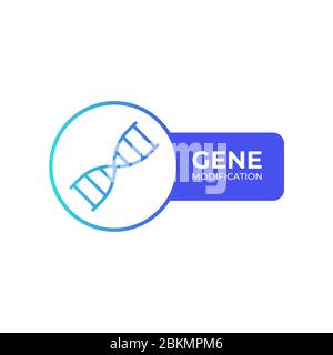 Color line DNA symbol icon isolated on white background. Gradient Gene Modification symbol. Vector Illustration Stock Vector