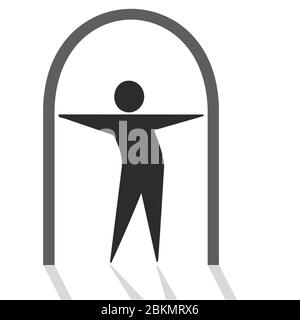web personage standing in a doorway Stock Vector