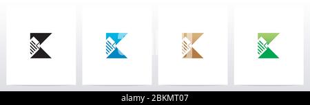 Paper Document On Letter Logo Design K Stock Vector