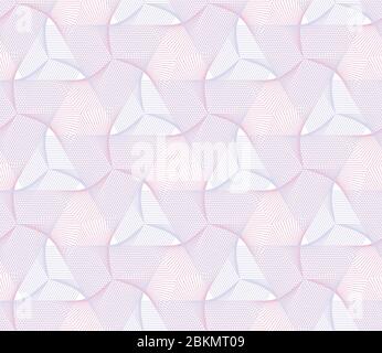 Certificate, diploma, voucher, vector background. Guilloche vector seamless pattern. Color background with thin lines and optical blending effect Stock Vector