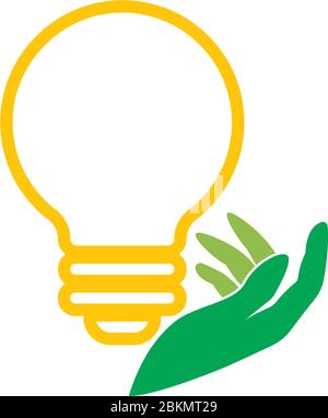 Idea hand bulp lam logo icon illustration Stock Vector