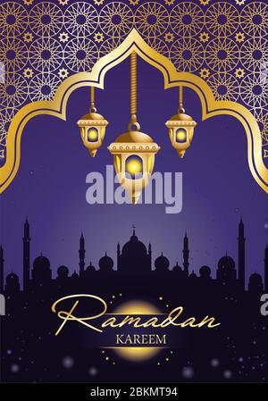 illustration of  ornamental  background for muslim community holy month Stock Photo