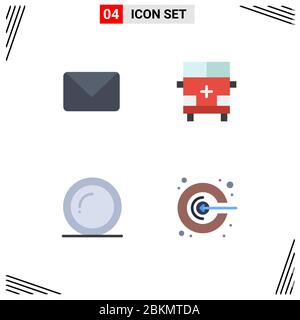 Pack of 4 Modern Flat Icons Signs and Symbols for Web Print Media such as twitter, plate, chat, outline, thanks Editable Vector Design Elements Stock Vector