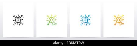 Network Symbol On Letter Logo Design Q Stock Vector