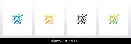 Network Symbol On Letter Logo Design W Stock Vector