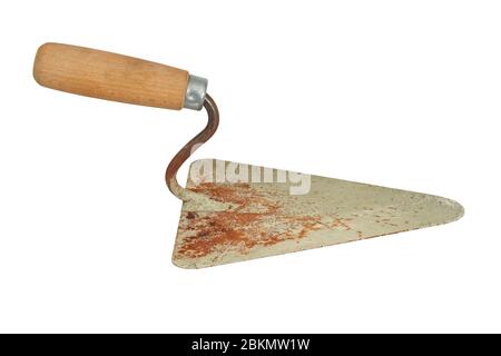 Bricklayer's trowel isolated on white background Stock Photo