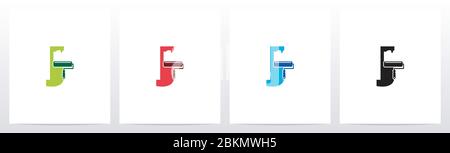 Paint Roller On Letter Logo Design J Stock Vector