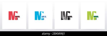 Paint Roller On Letter Logo Design M Stock Vector